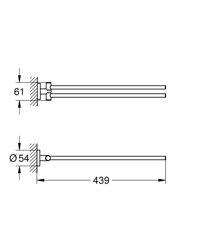 Grohe Essentials törölközőtartó matt hard grafit 40371AL1