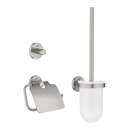 Grohe ESSENTIALS 3IN1 fürdőszobai kiegészítő szett matt szuperacél 40407DC1