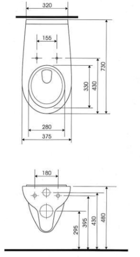 Cersanit Etiuda perem nélküli fali wc mozgáskorlátozott K670-002