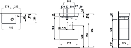 Laufen Pro S kézmosó alsószekrénnyel matt fehér H8629644631041