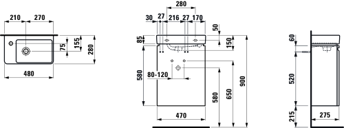 Laufen Pro S kézmosó alsószekrénnyel matt fehér H8629654631041