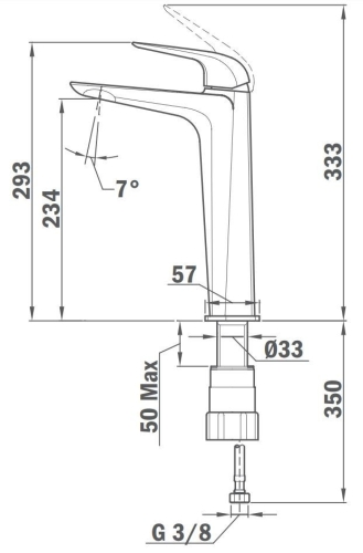 Strohm Teka Itaca magasított mosdó csaptelep XL méret szelíd rózsaarany 67.366.02.0G3 (67366020G3)