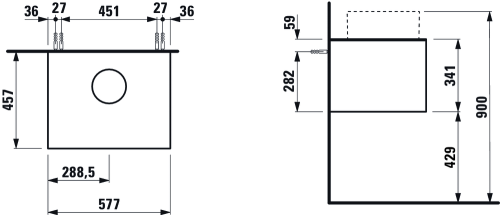 Laufen Sonar 58x45x34 cm alsószekrény, arany H4054010340401