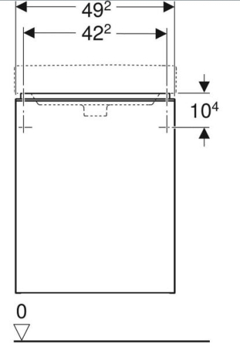 Geberit Smyle Square alsó szekrény kézmosóhoz, egy ajtóval, balra nyíló, 49.2x61.7x40.6cm, magasfényű lakkozott homokszürke 500.364.JL.1