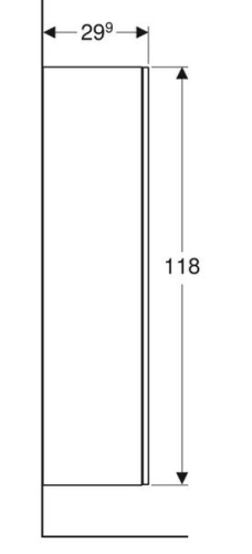 Geberit Smyle Square középmagas szekrény, egy ajtóval, 36x118x29.9cm, matt lakkozott láva 500.361.JK.1