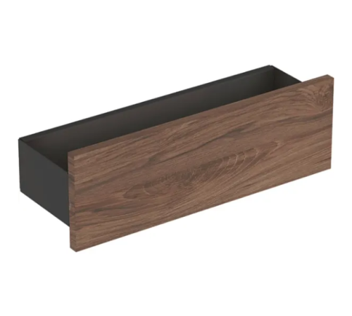 Geberit Smyle Square fali polc, 45x14.8x14.3cm, porszórt matt láva/eleje, faerezetes feketedió hickory 500.362.JR.1