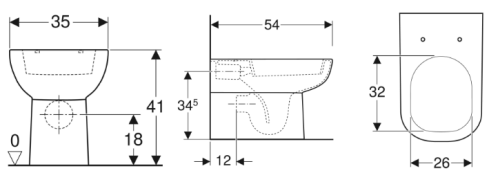 Geberit Smyle álló WC mélyöblítésű, falhoz illeszkedő 500.213.01.1