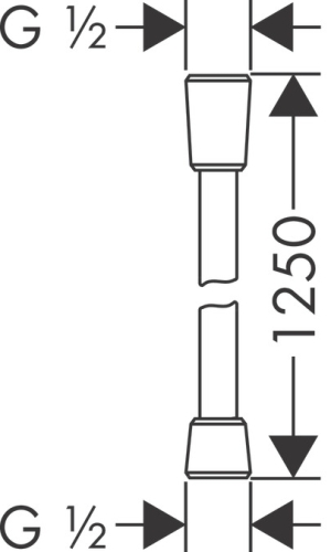 Hansgrohe Isiflex zuhanycső 1,25 m, matt fekete 28272670