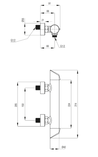 Deante Arnika Titanium zuhanycsaptelep BQA D40M