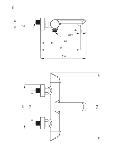 Deante Arnika Titanium kádtöltő csaptelep BQA D10M