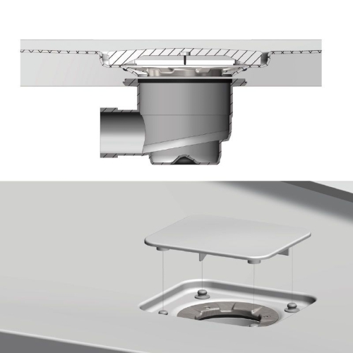 Riho Basel 412 90x90x4,5 (DC22170) beépíthető zuhanytálca, matt fekete (DC221700000000S) D005017304