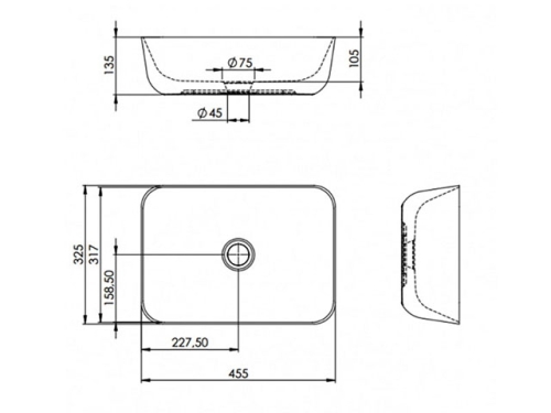 AREZZO design Reni pultra ültethető mosdó matt antracit AR-145098