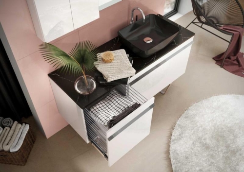 AREZZO design Reni pultra ültethető mosdó matt fekete AR-145058