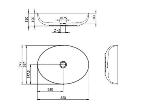 AREZZO design Rika pultra ültethető mosdó matt ezüstszürke AR-145003