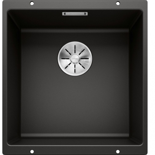BLANCO SUBLINE 400-U gránit aláépíthető mosogató dugókiemelő nélkül, fekete 525990