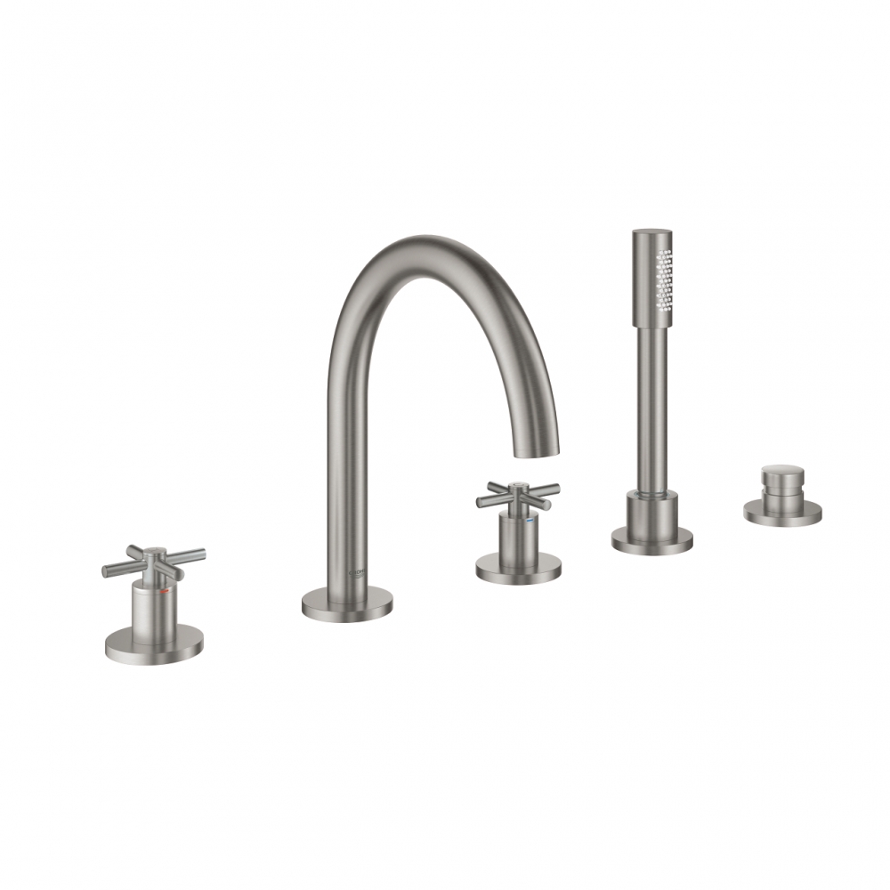 Grohe Atrio 5-lyukas kádkombináció, matt szuperacél 19923DC3