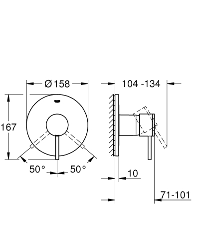 Grohe Atrio egykaros zuhanycsaptelep, króm 24065003