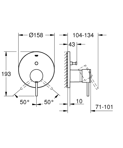 Grohe Atrio egykaros csaptelep 2 funkciós, matt szuperacél 24066DC3