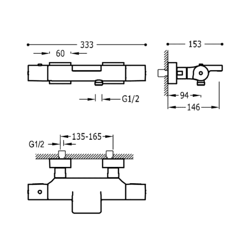 Tres Project termosztátos kádtöltő csaptelep, króm 21117409