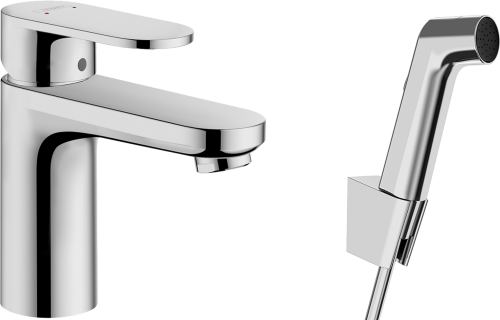 Hansgrohe Vernis Blend egykaros mosdócsaptelep 100, bidé kézizuhannyal és 160 cm-es zuhanytömlővel 71215000