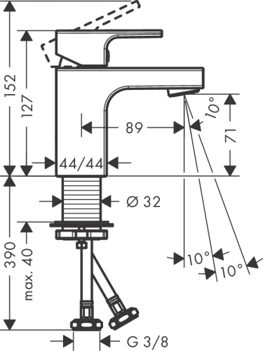 Hansgrohe Vernis Shape egykaros mosdócsaptelep 70, lefolyógarnitúra nélkül 71567000