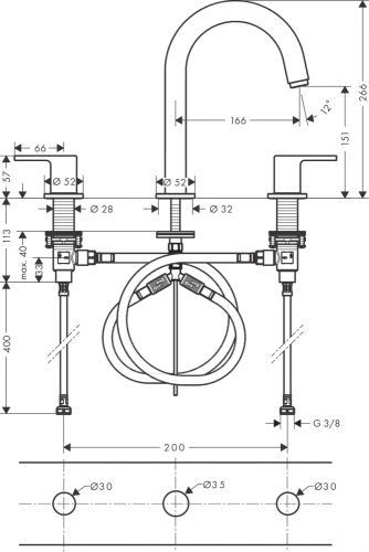 Hansgrohe Vernis Shape mosdócsaptelep, automata lefolyógarnitúrával 71563000