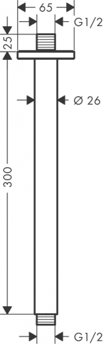 Hansgrohe Vernis Shape mennyezeti csatlakozó 30 cm matt fekete 26407670