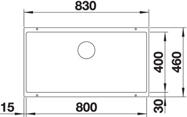 Blanco Subline 800-U gránit mosogató, tartufo 523148