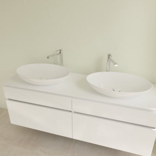 Villeroy and Boch Loop & Friends Surface 62x42 cm ráültethető mosdó Stone White CeramicPlus felülettel 4A4801RW