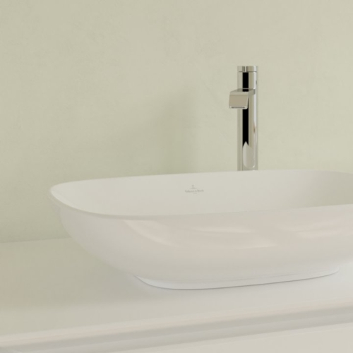 Villeroy and Boch Loop & Friends Surface 62x42 cm ráültethető mosdó Stone White CeramicPlus felülettel 4A5001RW