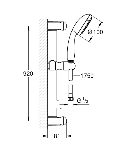 Grohe Tempesta 100 Rudas zuhanygarnitúra, 2 féle vízsugaras kézizuhannyal 2764610E