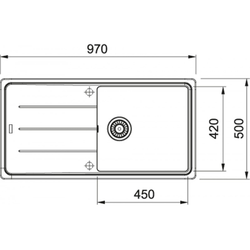 Franke Basis gránit mosogató 970x500 mm, sötétbarna 114.0285.315