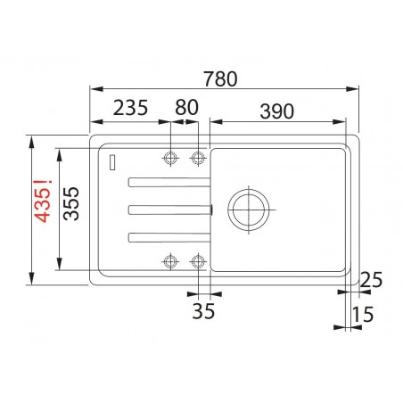 Franke Malta gránit mosogató 780x435 mm, grafit 114.0440.906