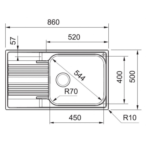 Franke Smart SRX 611-86 LB rozsdamentes mosogató 860x500 mm 101.0395.055