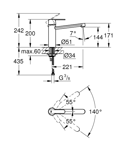 Grohe Get egykaros mosogatócsap 30196000