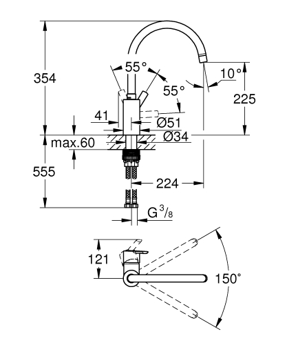 Grohe Feel egykaros mosogatócsap 32670002