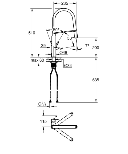 Grohe Feel egykaros mosogatócsap 31489000