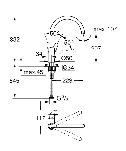 Grohe Start Curve egykaros mosogatócsap 31554001