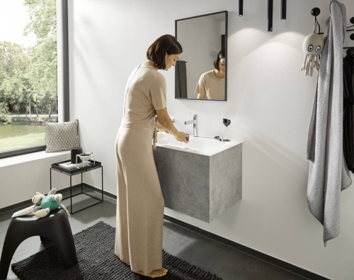 Hansgrohe Finoris Egykaros mosdócsaptelep 110, push-open lefolyógarnitúrával, króm 76023000