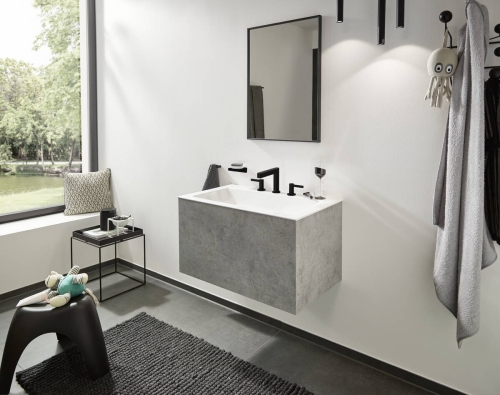 Hansgrohe Finoris mosdócsaptelep 110, push-open lefolyógarnitúrával, matt fekete 76033670