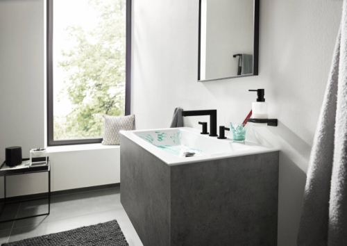 Hansgrohe Finoris mosdócsaptelep 110, push-open lefolyógarnitúrával, matt fekete 76033670