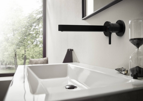 Hansgrohe Finoris egykaros mosdócsaptelep falsík alatti szereléshez, 22,5 cm-es kifolyóval, matt fekete 76050670