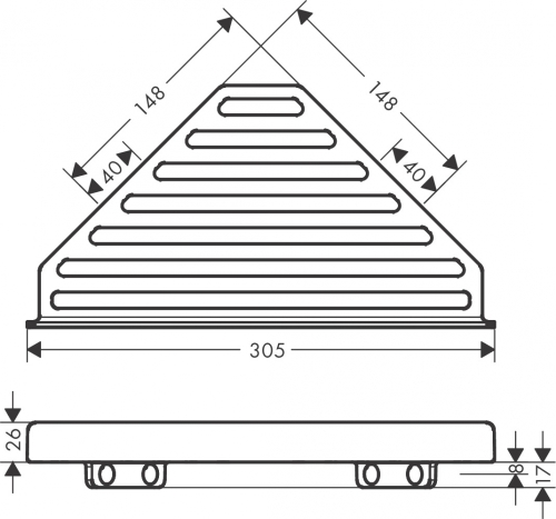 Hansgrohe AddStoris sarokpolc, szálcsiszolt bronz 41741140