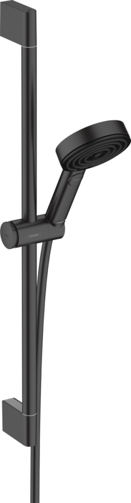 Hansgrohe Pulsify Select zuhanyszett 105, 3 jet Relaxation EcoSmart, 65 cm-es zuhanyrúddal, matt fekete 24161670