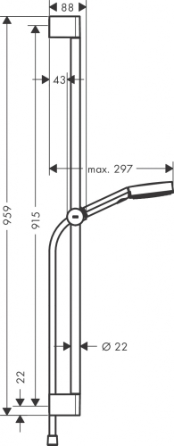 Hansgrohe Pulsify Select zuhanyszett 105, 3 jet Relaxation EcoSmart, 90 cm-es zuhanyrúddal, króm 24171000