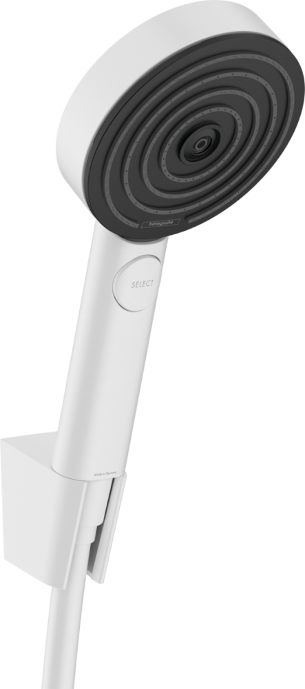 Hansgrohe Pulsify Select zuhanytartó szett 105, 3 jet, Relaxation, 160 cm-es zuhanytömlővel, matt fehér 24303700