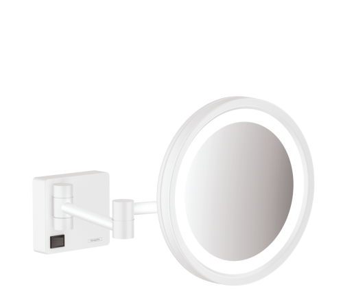Hansgrohe AddStoris kozmetikai tükör LED világítással, matt fehér 41790700