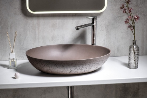 Sapho FORMIGO beton mosdó, 60x14,5x40,5cm, sötét barna FG024