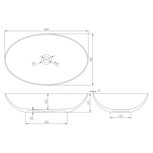 Sapho FORMIGO beton mosdó, 60x14,5x40,5cm, antracit FG026