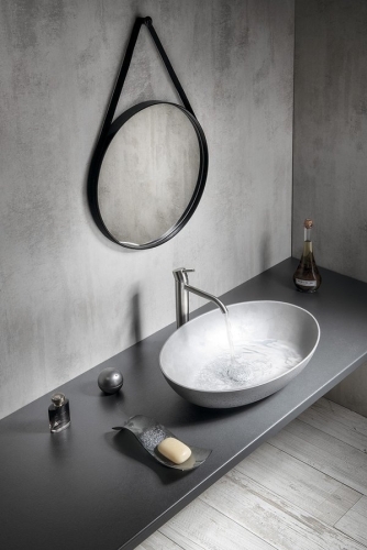 Sapho FORMIGO beton mosdó, 60x14,5x40,5cm, ezüst FG122